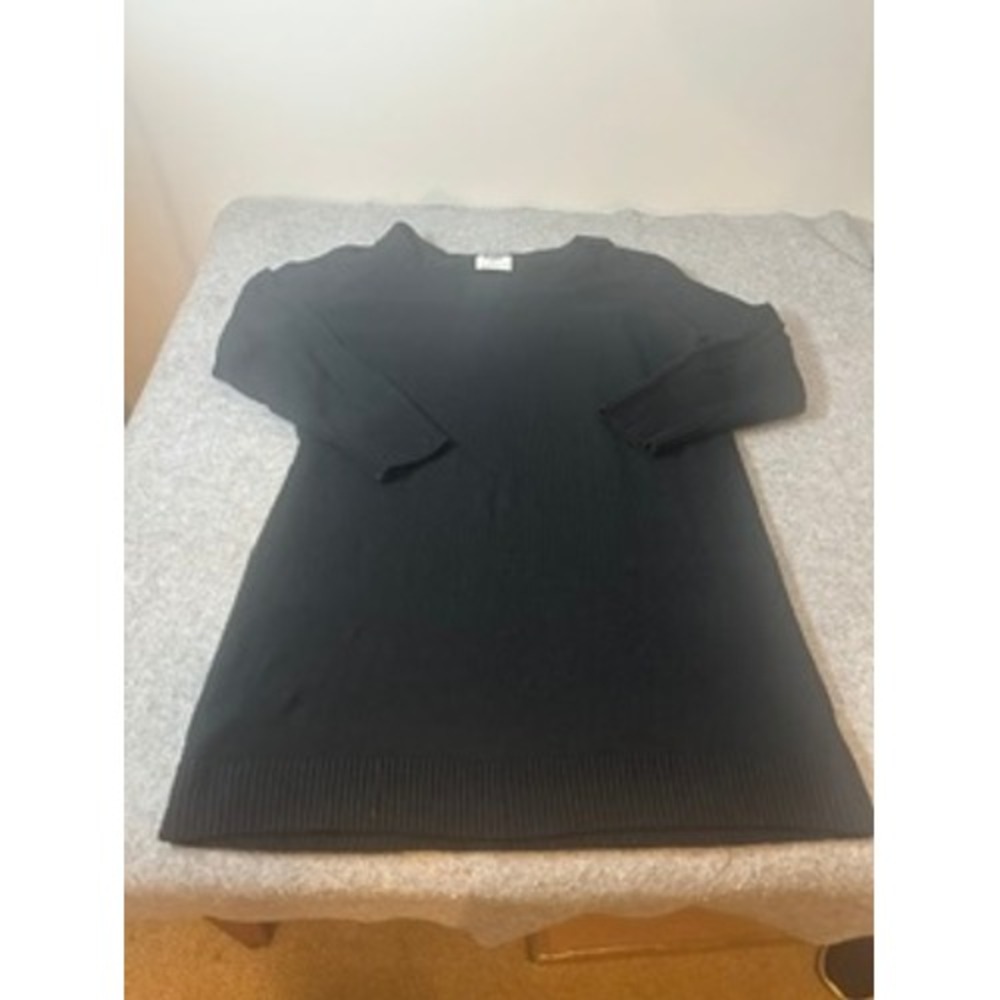 Old Navy SoSoft Black Ribbed Knit Sweater Dress XL Relaxed Long Sleeve Crew Neck